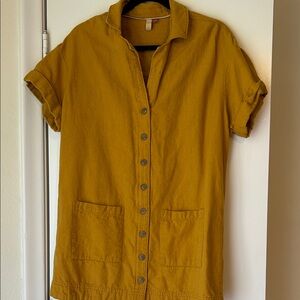 Pilcro small mustard  Yellow Button-Up Shirt Dress